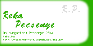 reka pecsenye business card